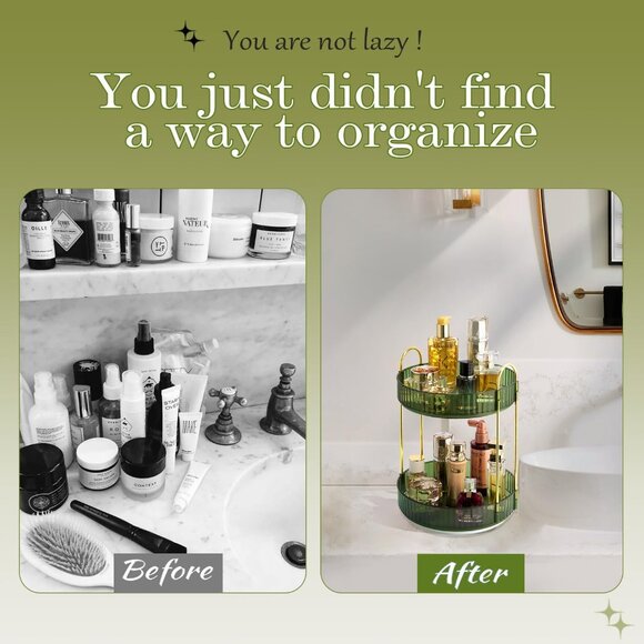 Women's Rotating Makeup Organizer, 360° Spinning Makeup Storage Holder - Picture 4 of 6